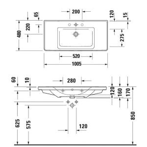 Раковина Duravit D-Neo  2367100000 Белая 105 см