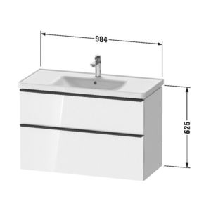 Тумба под раковину Duravit D-Neo DE435601818 подвесная белая