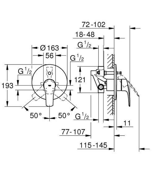 Смеситель для душа Grohe Eurosmart 33305003 хром