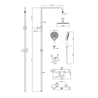 Душевая стойка AQUAme AQM8011BC медь брашированная