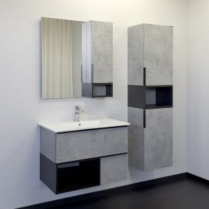 Тумба с раковиной Comforty Франкфурт 00-00011080 75 см Бетон светлый