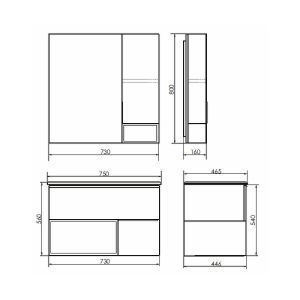 Тумба с раковиной Comforty Франкфурт 00-00011080 75 см Бетон светлый