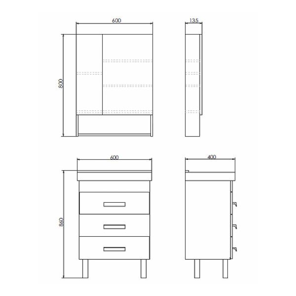 Зеркало-шкаф Comforty Никосия 00-00011199 60 см белый