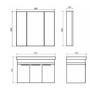 Зеркало-шкаф Comforty Соло 00-00010980 88 см Зеркало-шкаф Comforty Соло 00-00010980 88 см