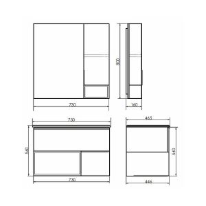 Зеркало-шкаф Comforty Франкфурт  00-00011079 Бетон светлый 75 см
