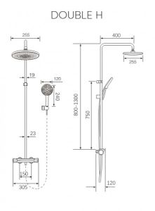 Душевая стойка Milleau Double H MLHi223PDD-MB черный