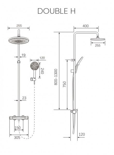 Душевая стойка Milleau Double H MLHi223PDD-MB черный