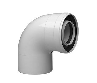 Коаксиальный отвод, Baxi, KMT71413361, полипропиленовый 87°, диам. 110/160 мм