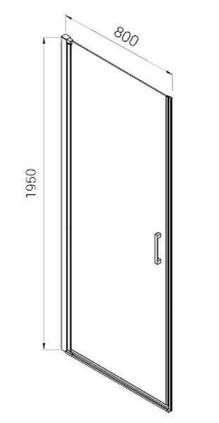 Душевая дверь в нишу Vincea Alpha VDP-3AL800MT 80 см, стекло текстурное, хром