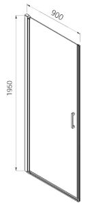 Душевая дверь Vincea Alpha 90 VDP-3AL900CL профиль Хром стекло прозрачное