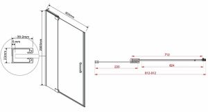 Душевая дверь Vincea Extra 90 VDP-1E8090CLB профиль Черный стекло прозрачное