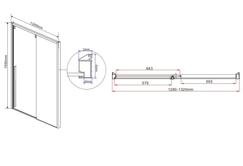 Душевая дверь Vincea Lugano VDS-1L130CLB-1 130 см
