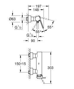 Смеситель для душа Grohe Plus 33577003 хром