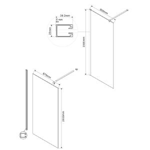 Душевая перегородка Vincea Walk In VSW-1H900CGB 90 см