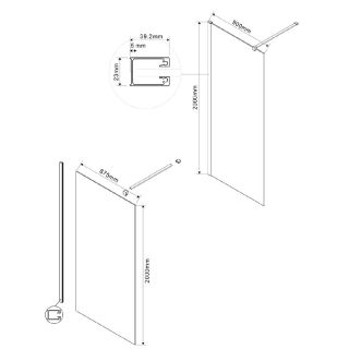 Душевая перегородка Vincea Walk In VSW-1H900CGB 90 см