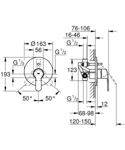 Смеситель для душа Grohe Eurostyle Cosmopolitan 33637002 хром