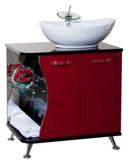 Тумба под раковину Bellezza Рио 70см правая красный/черный 00000001443 Тумба под раковину Bellezza Рио 70см правая красный/черный 00000001443
