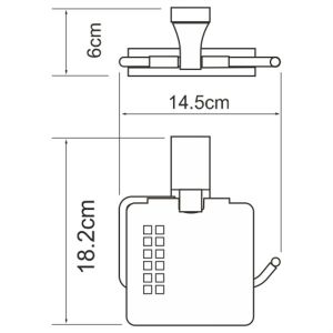 WasserKRAFT Держатель туалетной бумаги с крышкой Abens K-3225