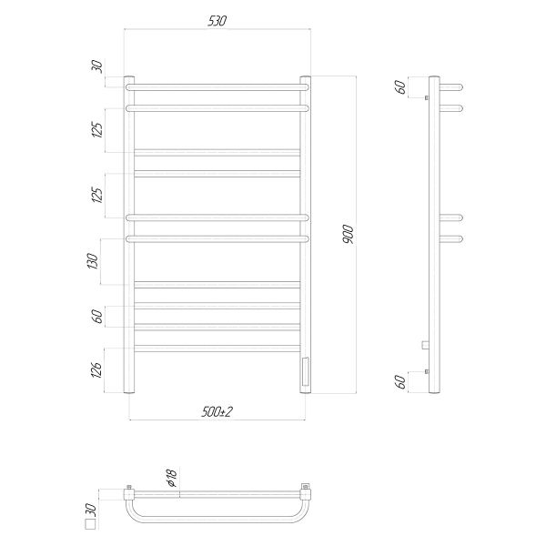 Полотенцесушитель электрический Lemark Linara 50x90см хром П10 LM04910Z