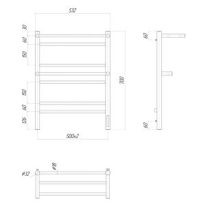 Полотенцесушитель электрический Lemark Pramen 50x70см хром П7 LM33707Z