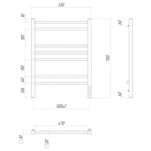 Полотенцесушитель электрический Lemark Unit 50x70см хром П7 LM45707Z