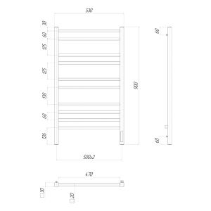 Полотенцесушитель электрический Lemark Unit 50x90см хром П10 LM45810Z