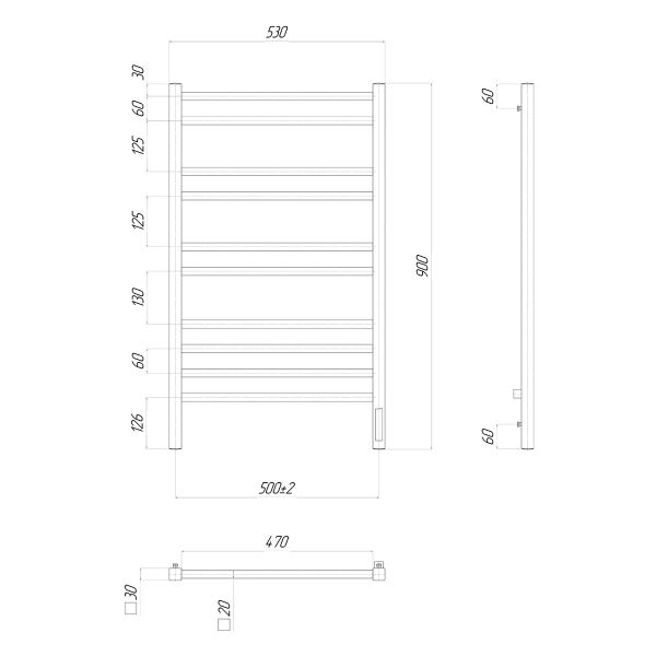 Полотенцесушитель электрический Lemark Unit 50x90см хром П10 LM45810Z