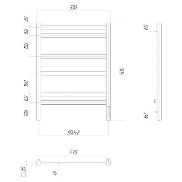 Полотенцесушитель электрический Lemark Melange 50x70см хром П7 LM49707Z
