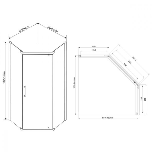 Душевой уголок Vincea Stresa VSP-1S900CLB 90x90 см