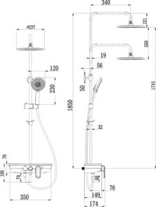 Душевая стойка Lemark Tropic LM7012BL