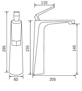 Смеситель для раковины Milleau CRISTAL MLV6223LH-MW белый