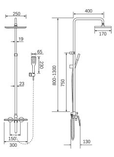 Душевая стойка Milleau ELEGANT MLV13223PDD-MB черный