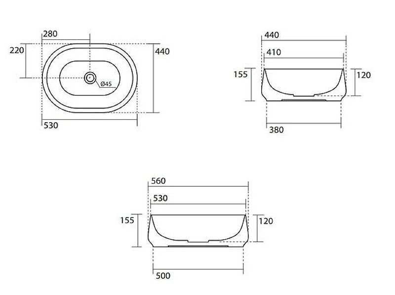 Раковина Kerasan F10 4460511 Зеленая матовая 56 см