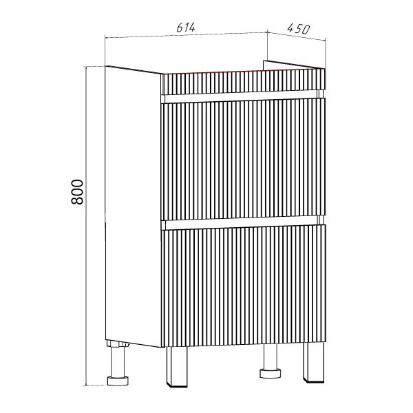 Тумба Runo Модена 65 напольная 2 ящика белая под умывальник Оскар 65 (00-00001452)