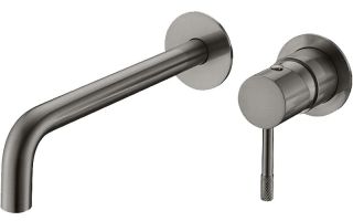 Смеситель для умывальника из стены, Uno. Gun Metall