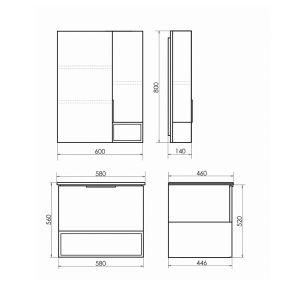 Comforty Зеркало-шкаф Франкфурт-60 дуб шоколадно-коричневый
