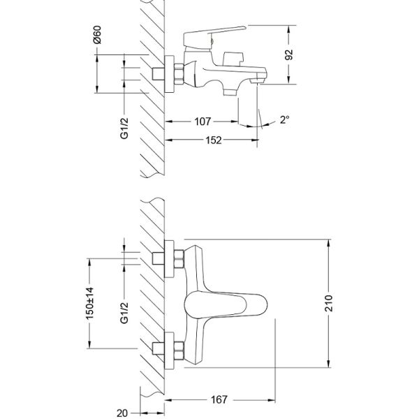 Смеситель для ванны Lemark Point LM0314C