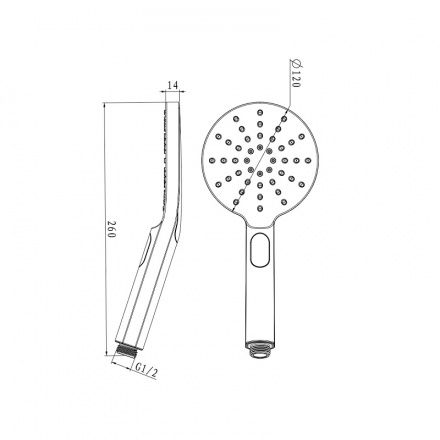 Лейка душевая Lemark LM8122GM  3-функциональная