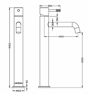 Смеситель для раковины Boheme Uno 462-BCR чёрный/хром Смеситель для раковины Boheme Uno 462-BCR чёрный/хром