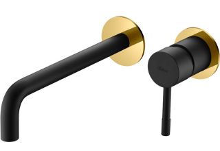 Встраиваемый смеситель для раковины Boheme Uno 465-BG чёрный/золото Встраиваемый смеситель для раковины Boheme Uno 465-BG чёрный/золото