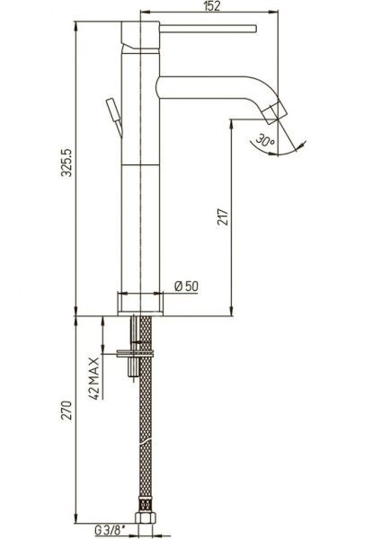 Смеситель для раковины Paini Cox 78CR205LLFTLMKM хром