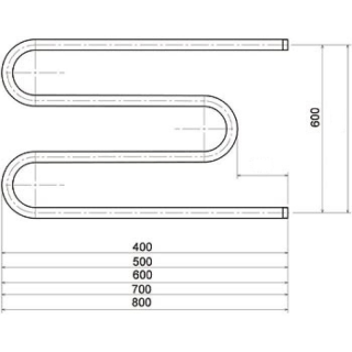 Водяной полотенцесушитель Тругор М1 с креплениями 60x40см хром М1/6040s