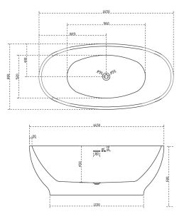 Акриловая ванна ABBER AB9207MB 165x80x60