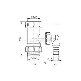 Переходник 5/4" AlcaPlast с подводкой A300 Переходник 5/4" AlcaPlast с подводкой A300