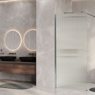 Душевая перегородка WasserKRAFT Rur 30W39-FL 90 см профиль хром стекло рифлёное