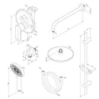 Встраиваемая душевая система Damixa Apollo 947530000 хром Встраиваемая душевая система Damixa Apollo 947530000 хром