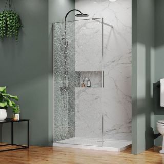 Душевая перегородка Azario Walk-in AZ-275-90-MGR-CBR 90 см профиль графит матовый битое стекло