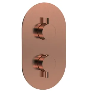 Встраиваемый смеситель-термостат на 3 источника AQUAme Siena AQM8806BC медь брашированная