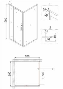 Душевой уголок Niagara NG-0290-08 BLACK 90x90см чёрный/прозрачное