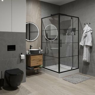 Душевой уголок Niagara NG-0280-08 BLACK 80x80см чёрный/прозрачное